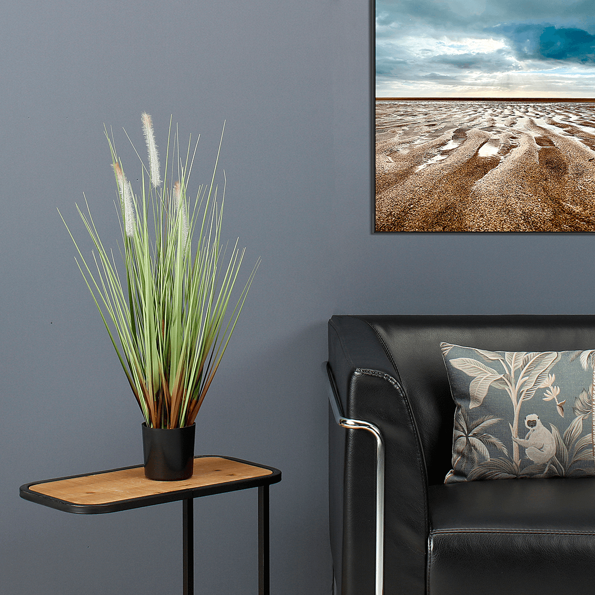 Deco lampbush grass en maceta negra 54 cm - 2