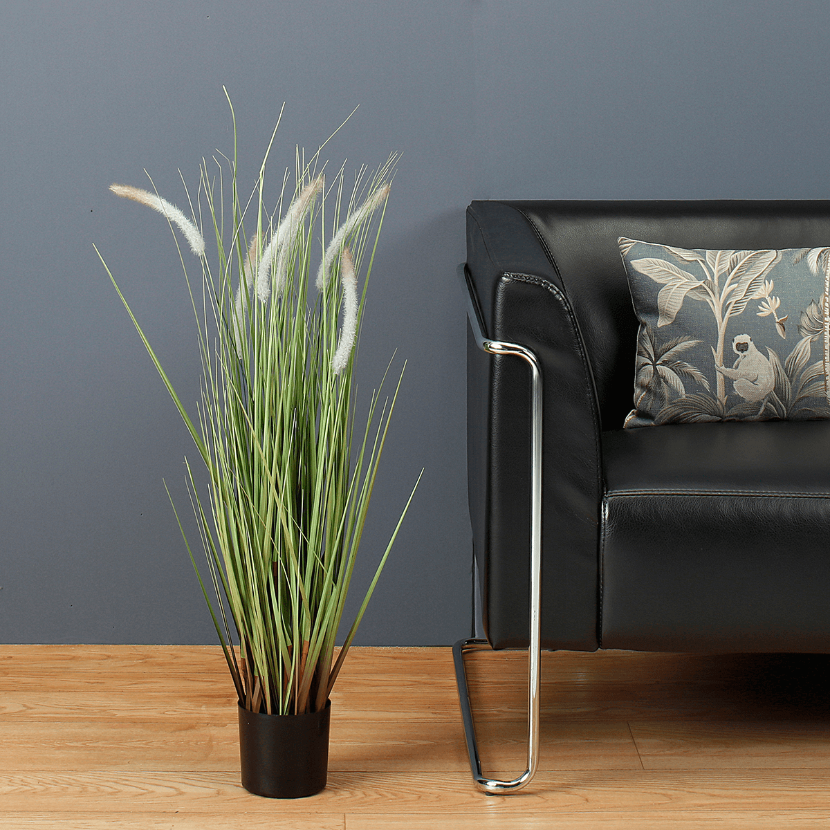 Deco lampbush grass en maceta negra 90 cm - 2