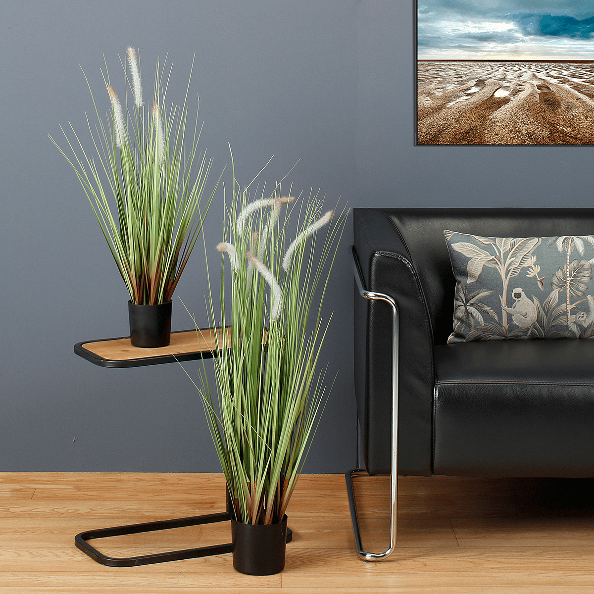 Deco lampbush grass en maceta negra 90 cm - 3