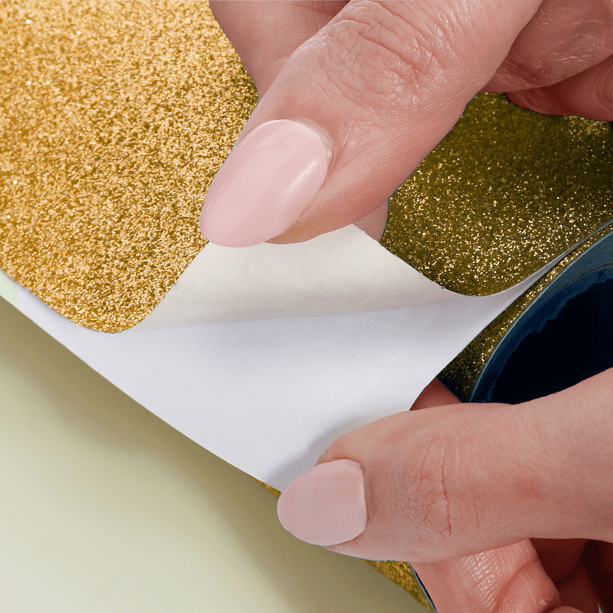 Glitzer-Folie selbstklebend gold 50 cm x 5 m Rolle - 1