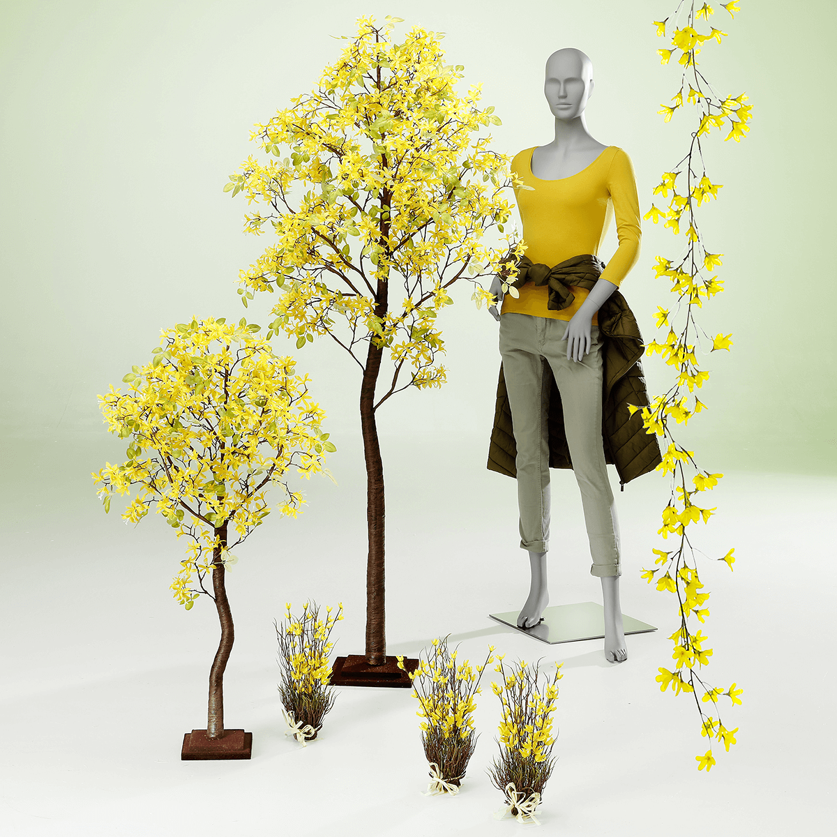 Artificial forsythia garland yellow 180 cm - 6