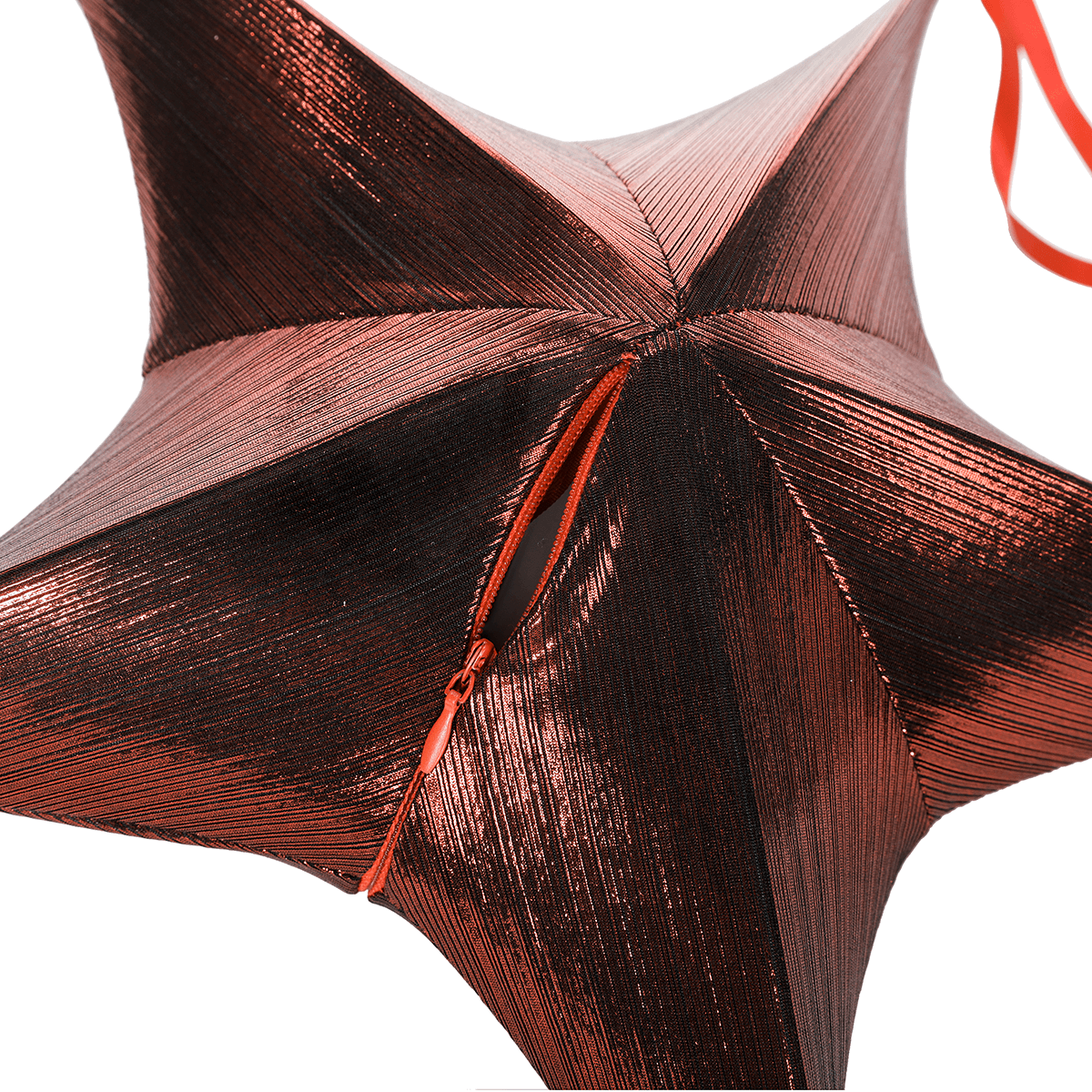 Decorative Fabric Folding Star Bordeaux Red with Zipper - 5