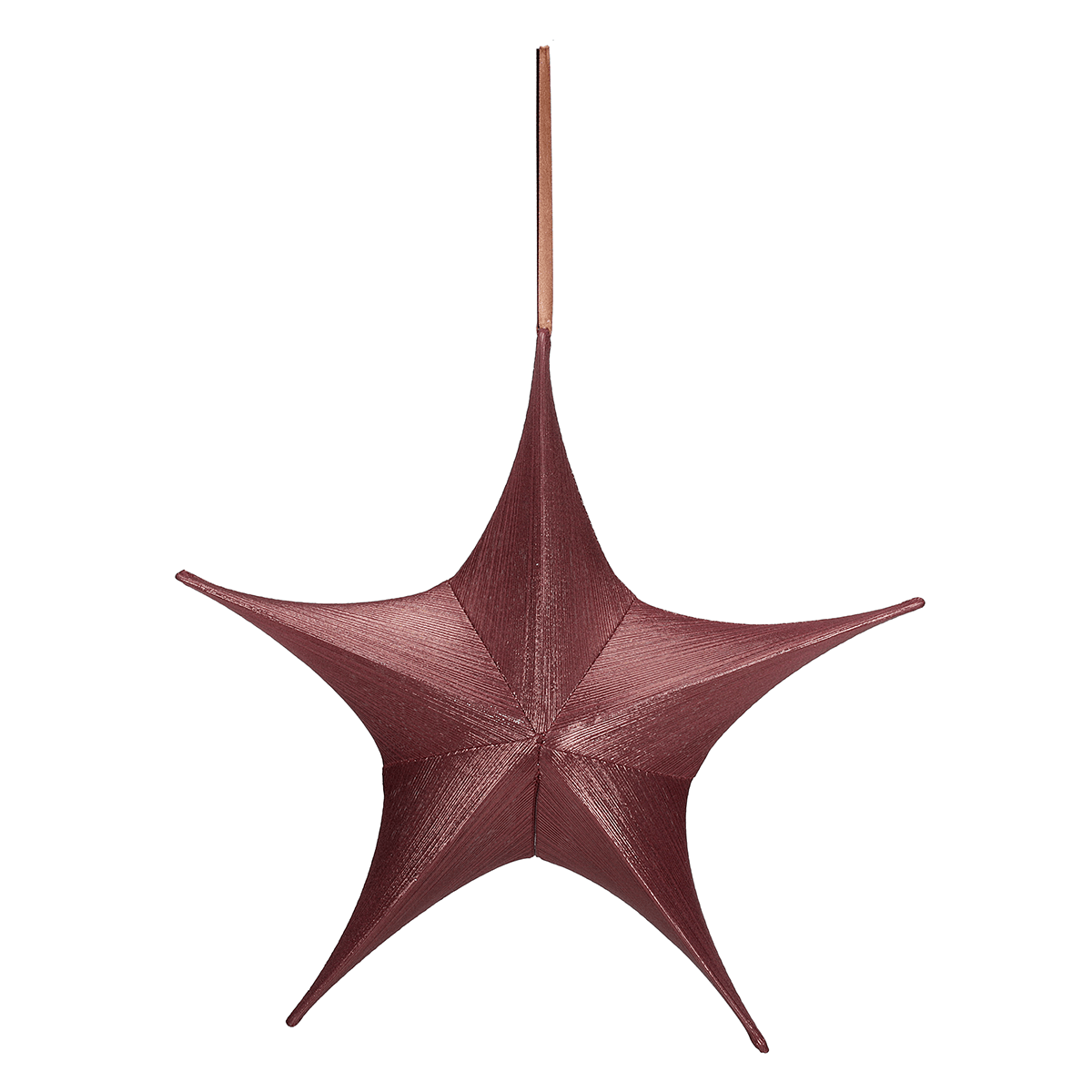 Decorative Fabric Folding Star Bordeaux Red with Zipper - 0