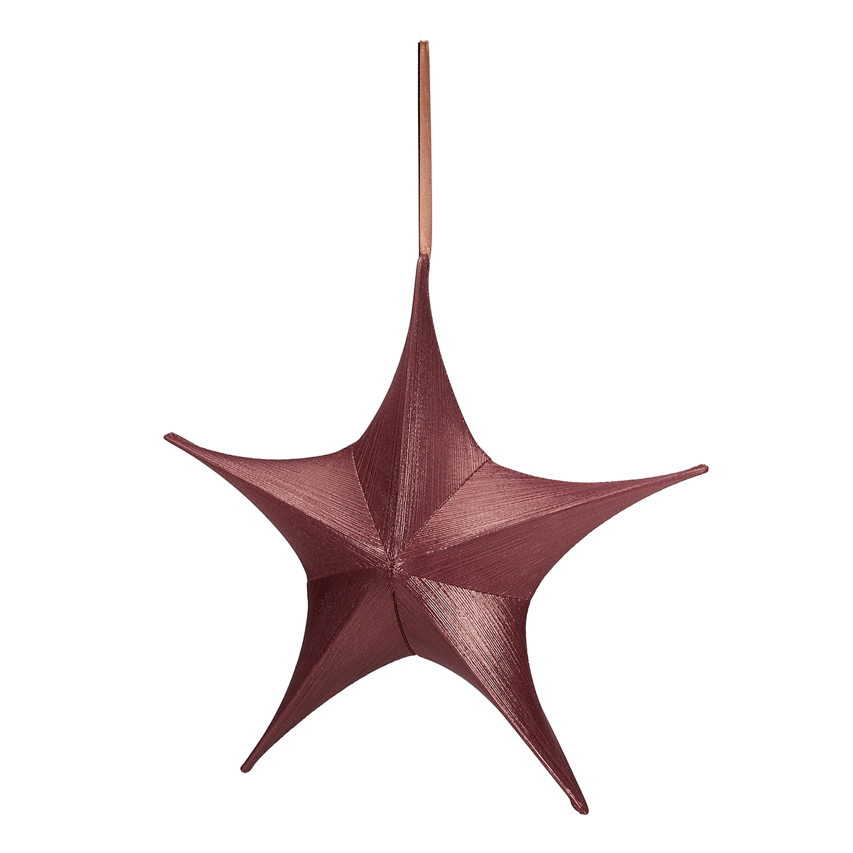 Decorative Fabric Folding Star Bordeaux Red with Zipper - 1