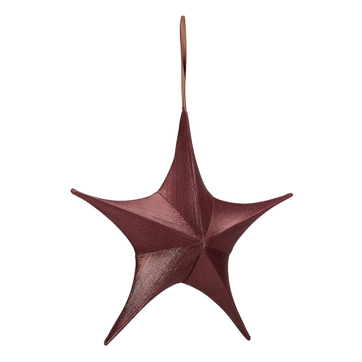 Decorative Fabric Folding Star Bordeaux Red with Zipper - 2