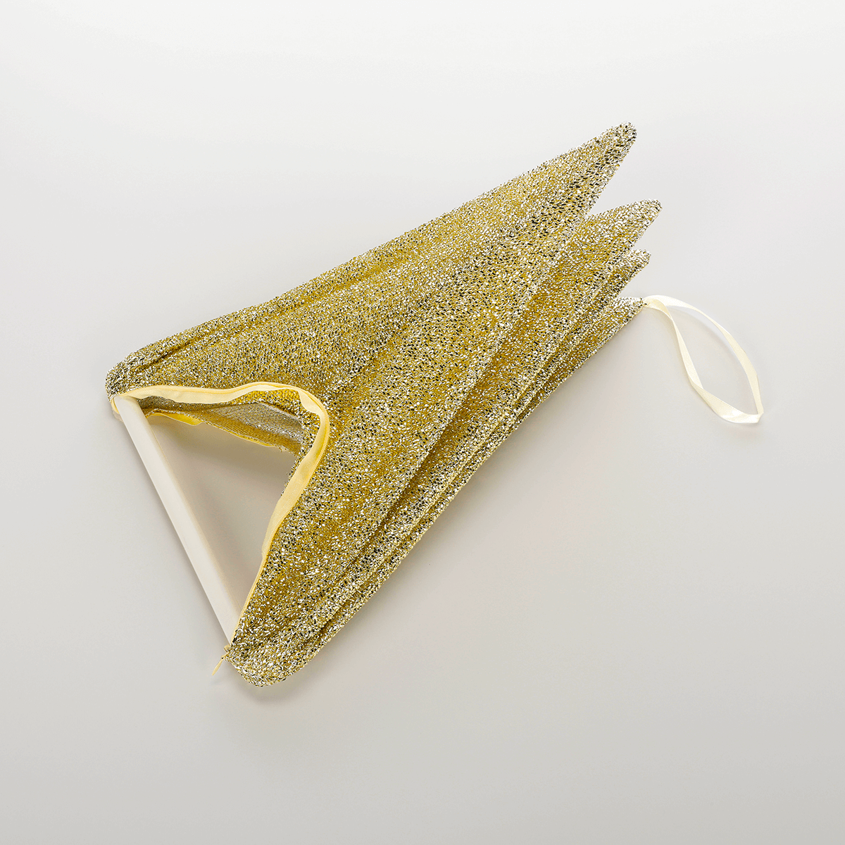Decorative fabric folding star glitter silver with zipper - 4