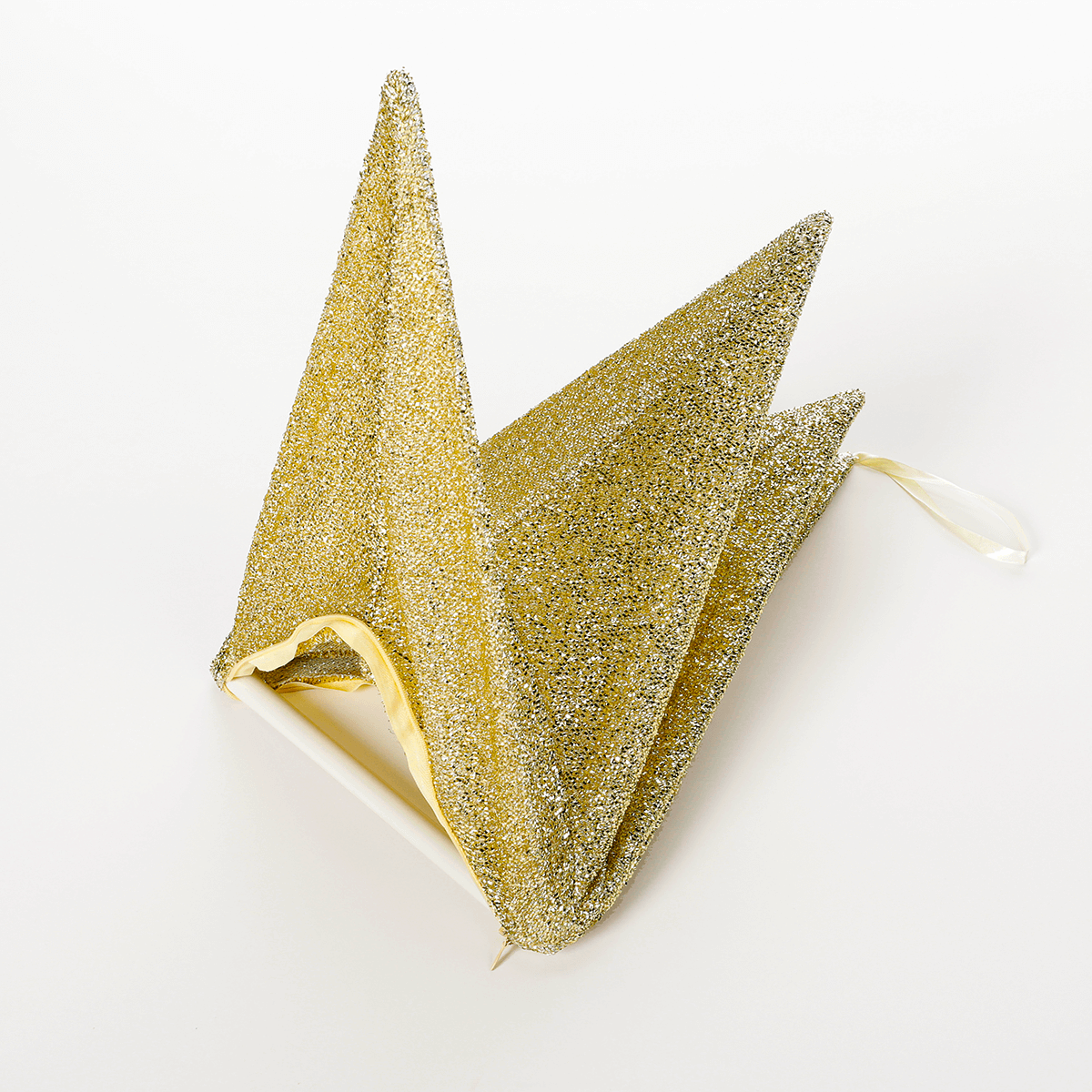 Decorative fabric folding star glitter silver with zipper - 5