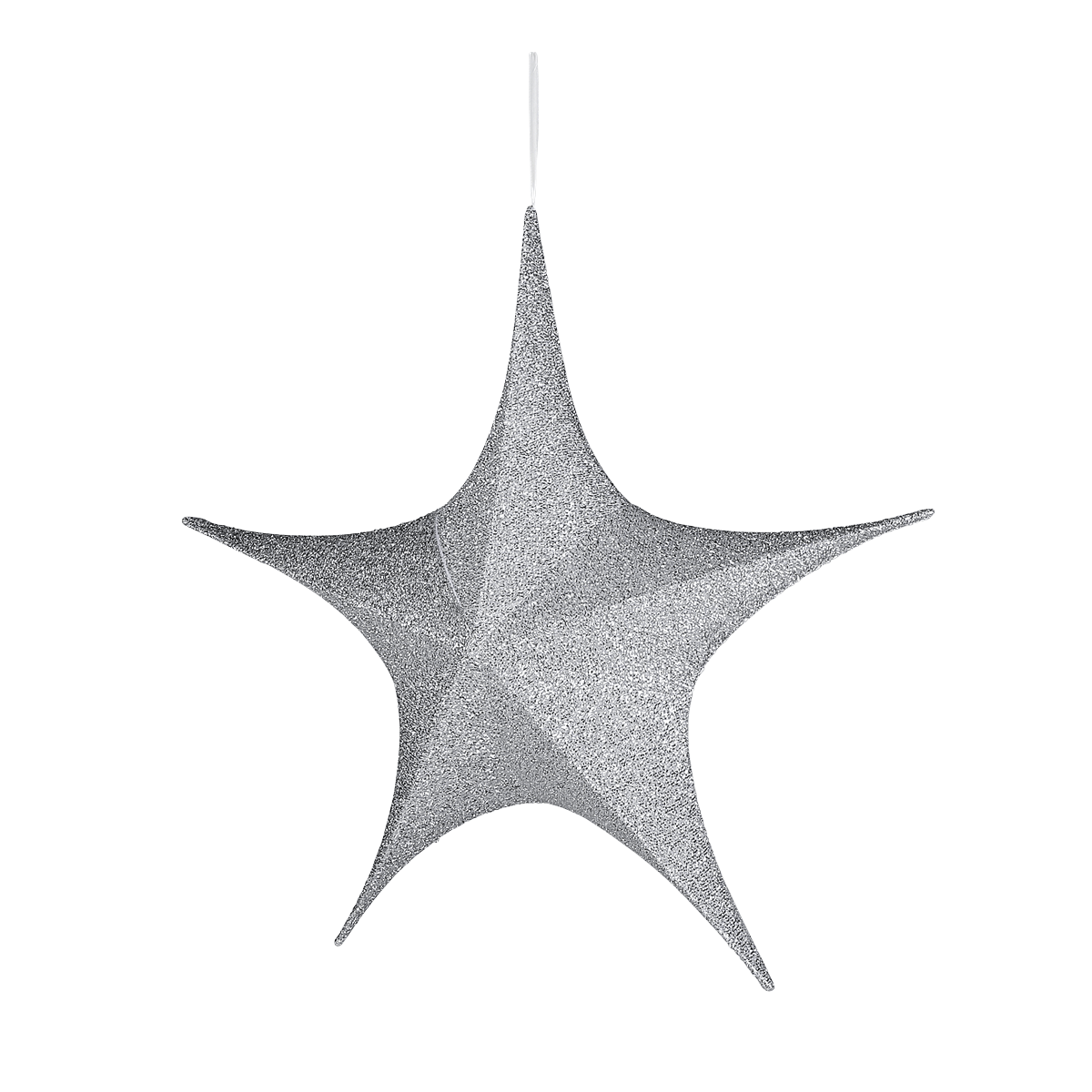 Decorative fabric folding star glitter silver with zipper - 1