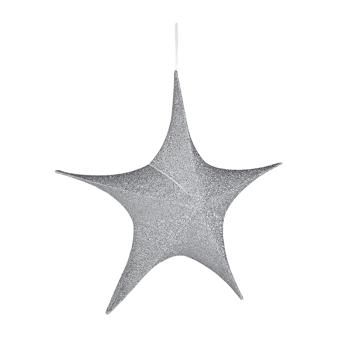 Decorative fabric folding star glitter silver with zipper - 2