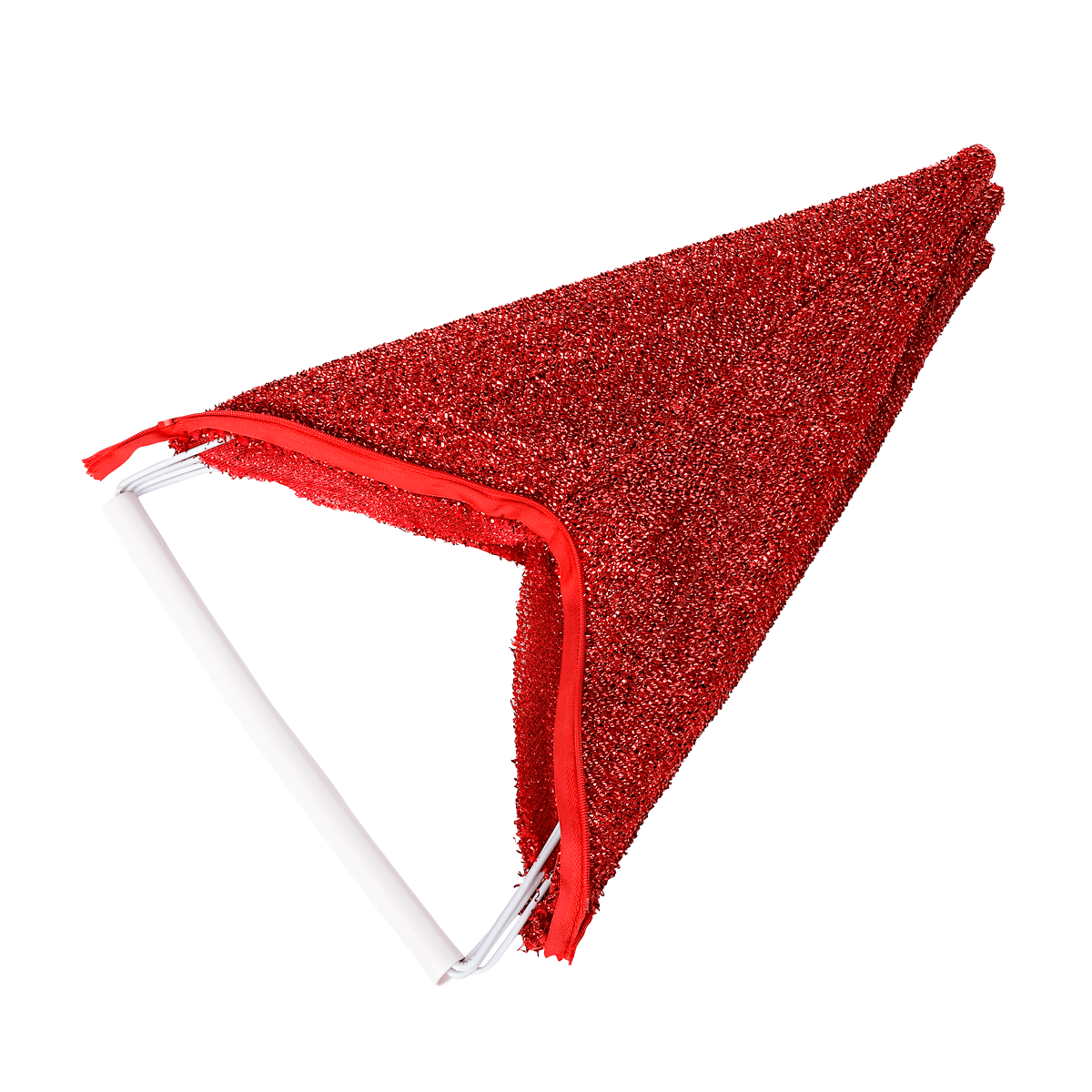 Étoile décorative en tissu rouge pailleté avec fermeture éclair - 3
