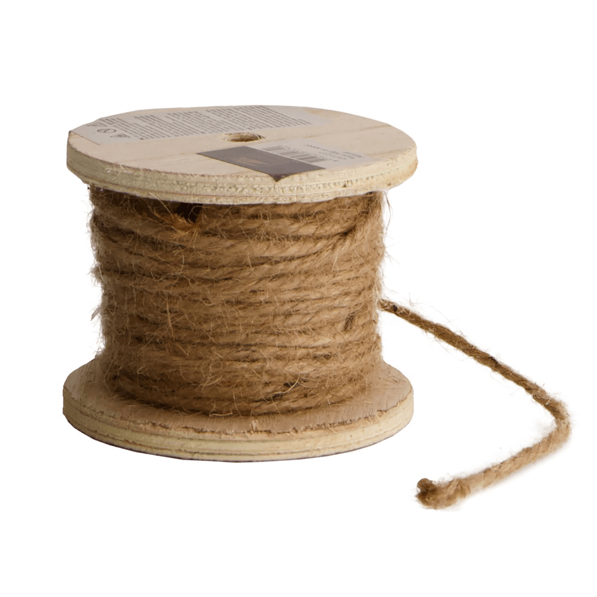 Corde de chanvre sur bobine en bois d'env. 16 m de long 50 g - 0