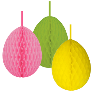 Juego de 3 huevos de papel de nido de abeja 
