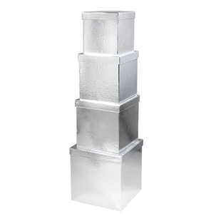 Geschenkkartonage, silber, 4tlg.