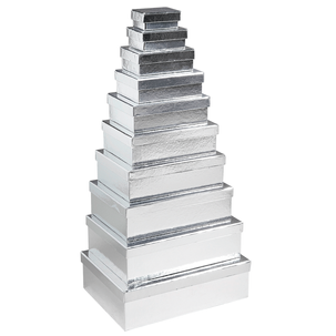 Gift boxes Gift boxes silver, 10 pcs 6,5 x 3,5 x 8,5 up to 22 x 9,5 x 31 cm (W x H x L)