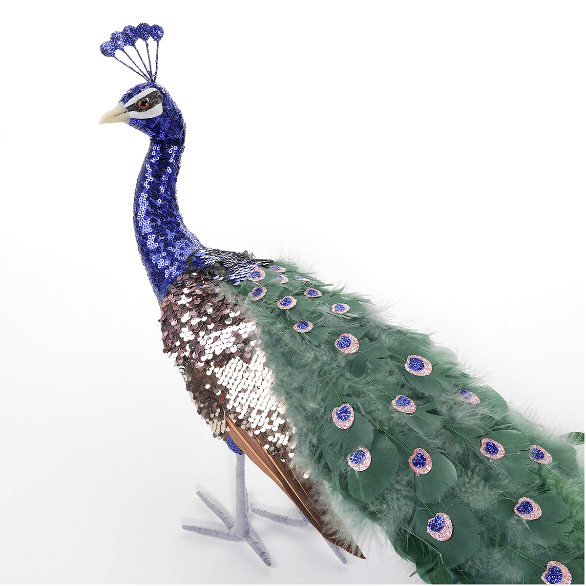 Pavo real decorativo, 80x20x40 cm - 1