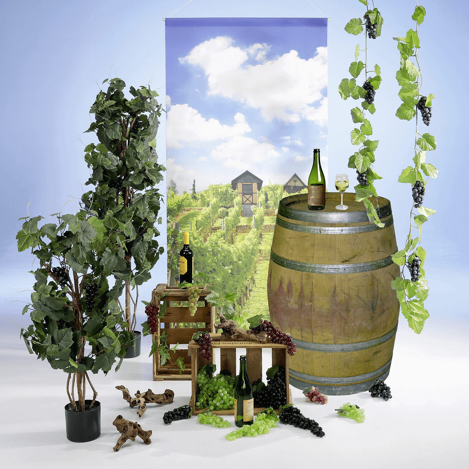 Künstliche Weinblattranke mit Trauben 180 cm - 3