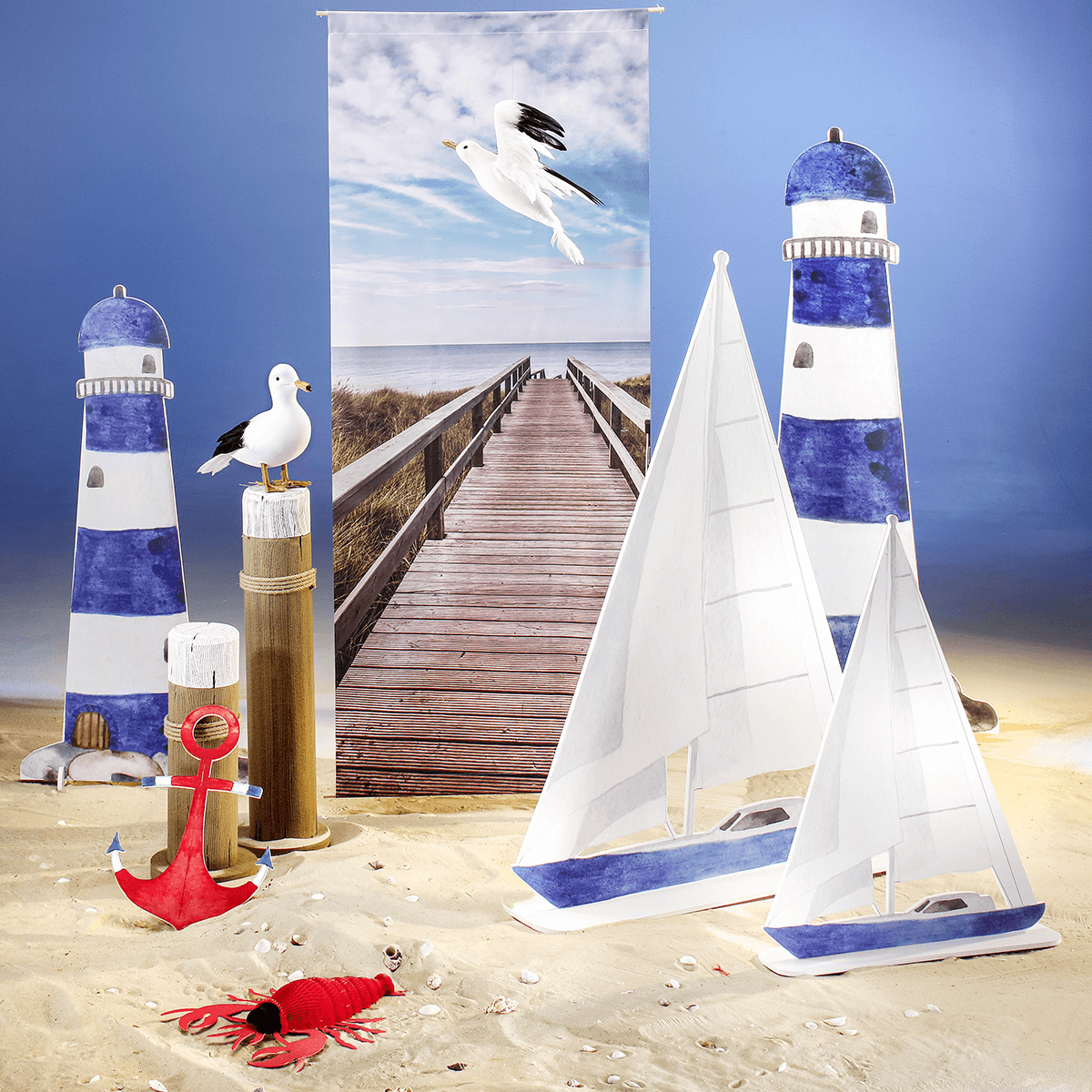 Sailboat display in 80 & 110 cm - 2 Sailboat display in 80 & 110 cm - 2