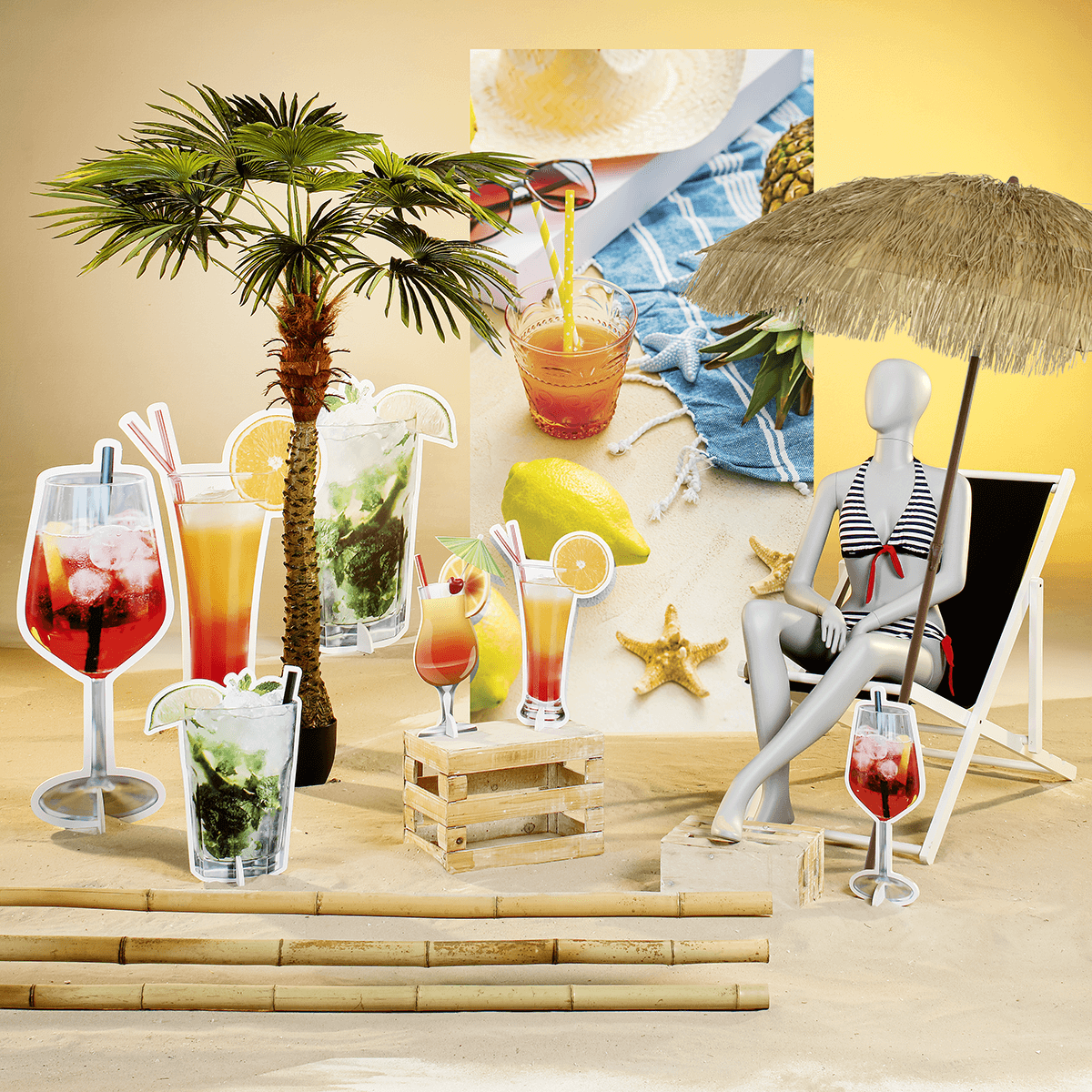 Parasol style hawaïen 210 cm, 160 cm Ø - 4