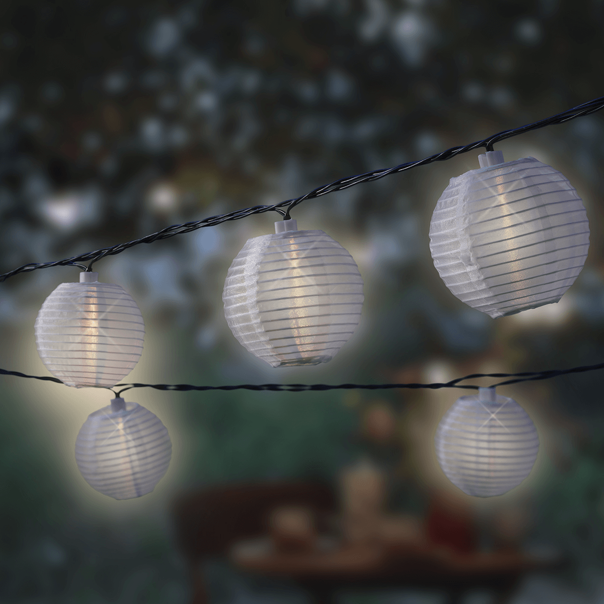 White solar LED lampion light chain 450 cm - 1