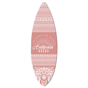 Holz Deko Surfbrett in Boho Stil, rosa, 160 cm (B-Ware)