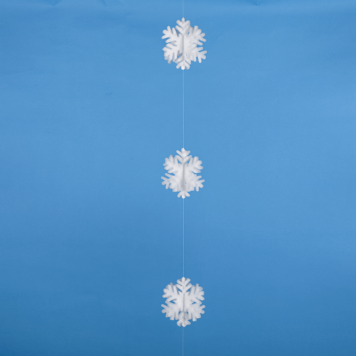 3D Snowflake garland made of felt white 180 cm - 1