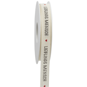 Sustainable gift ribbon Lieblingsmensch 15mm, 18 m