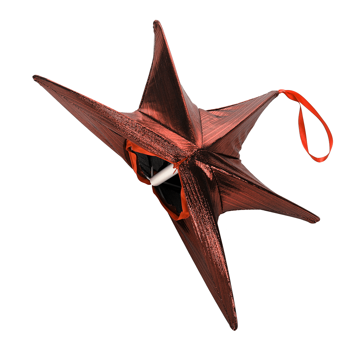 Estrella plegable de tela decorativa, cobre metalizado, con cremallera - 3