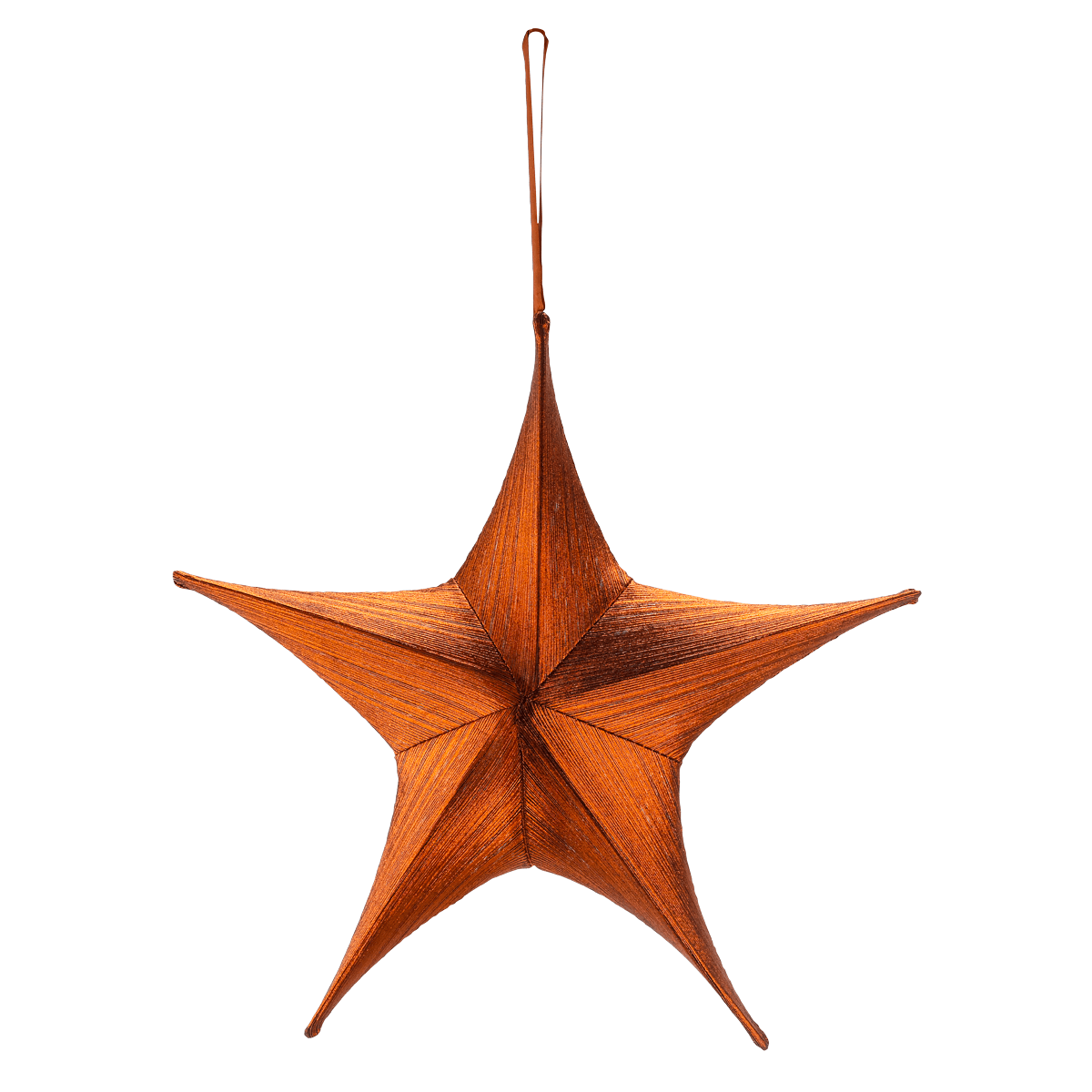 Estrella plegable de tela decorativa, cobre metalizado, con cremallera - 0