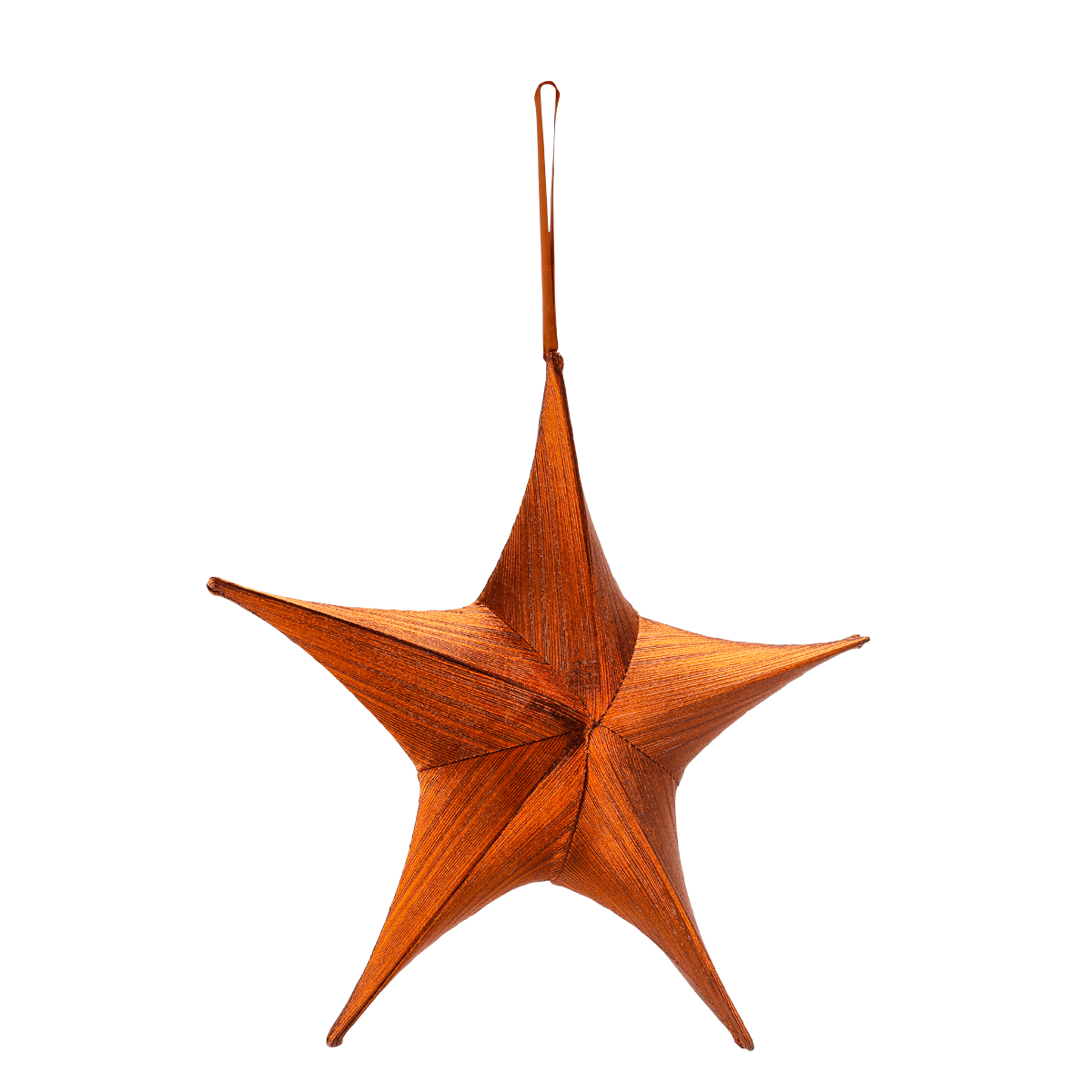 Estrella plegable de tela decorativa, cobre metalizado, con cremallera - 1