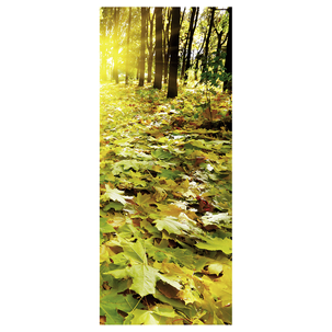 Bannière en tissu difficilement inflammable "Feuilles d'automne Sols forestiers" 75 x 180 cm