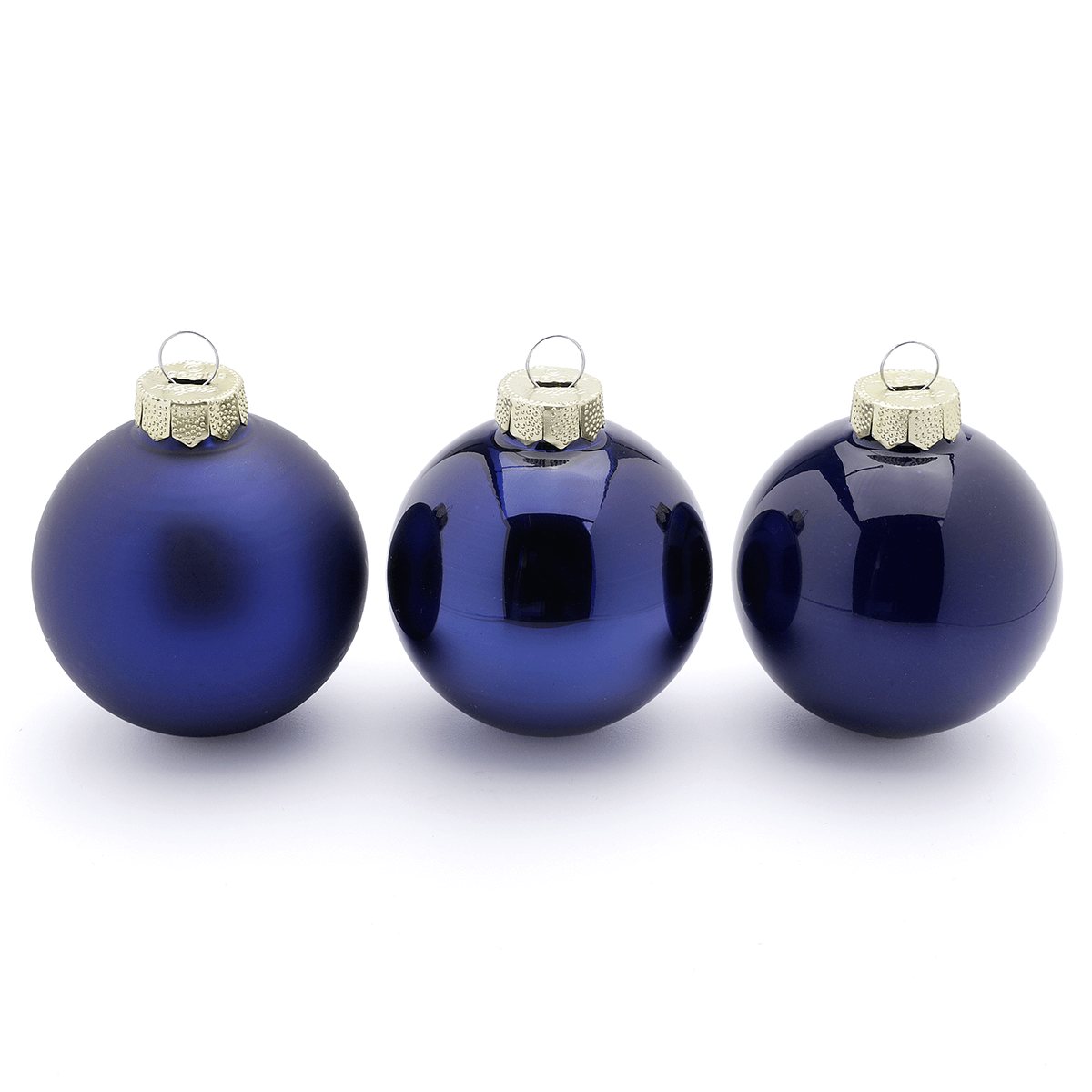Weihnachtskugel aus Glas mit 3 verschiedenen Oberflächen dunkelblau - 0 Weihnachtskugel aus Glas mit 3 verschiedenen Oberflächen dunkelblau - 0