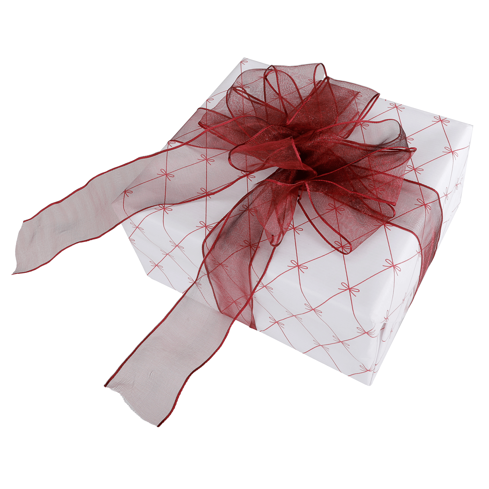 Lazos de papel de regalo blanco / rojo, 70 cm de ancho, rollo de 40 m - 9