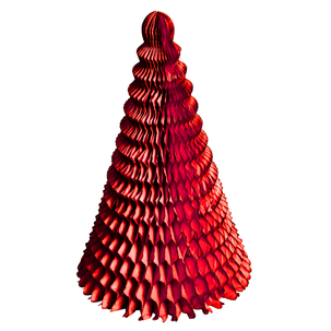 Sapin en papier nid d'abeille rouge