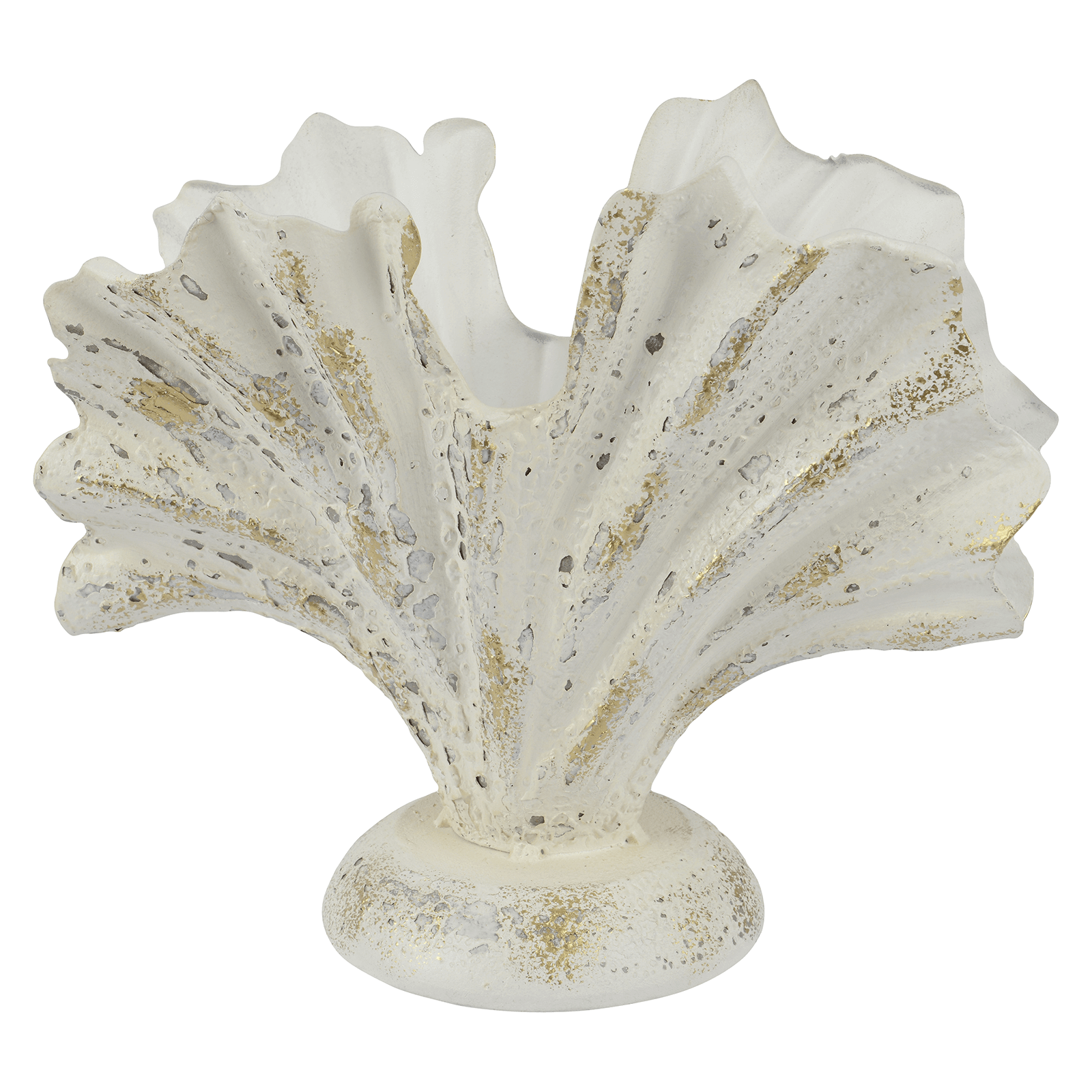Muschelvase aus Eisen weiß, 22 cm - 0 Muschelvase aus Eisen weiß, 22 cm - 0