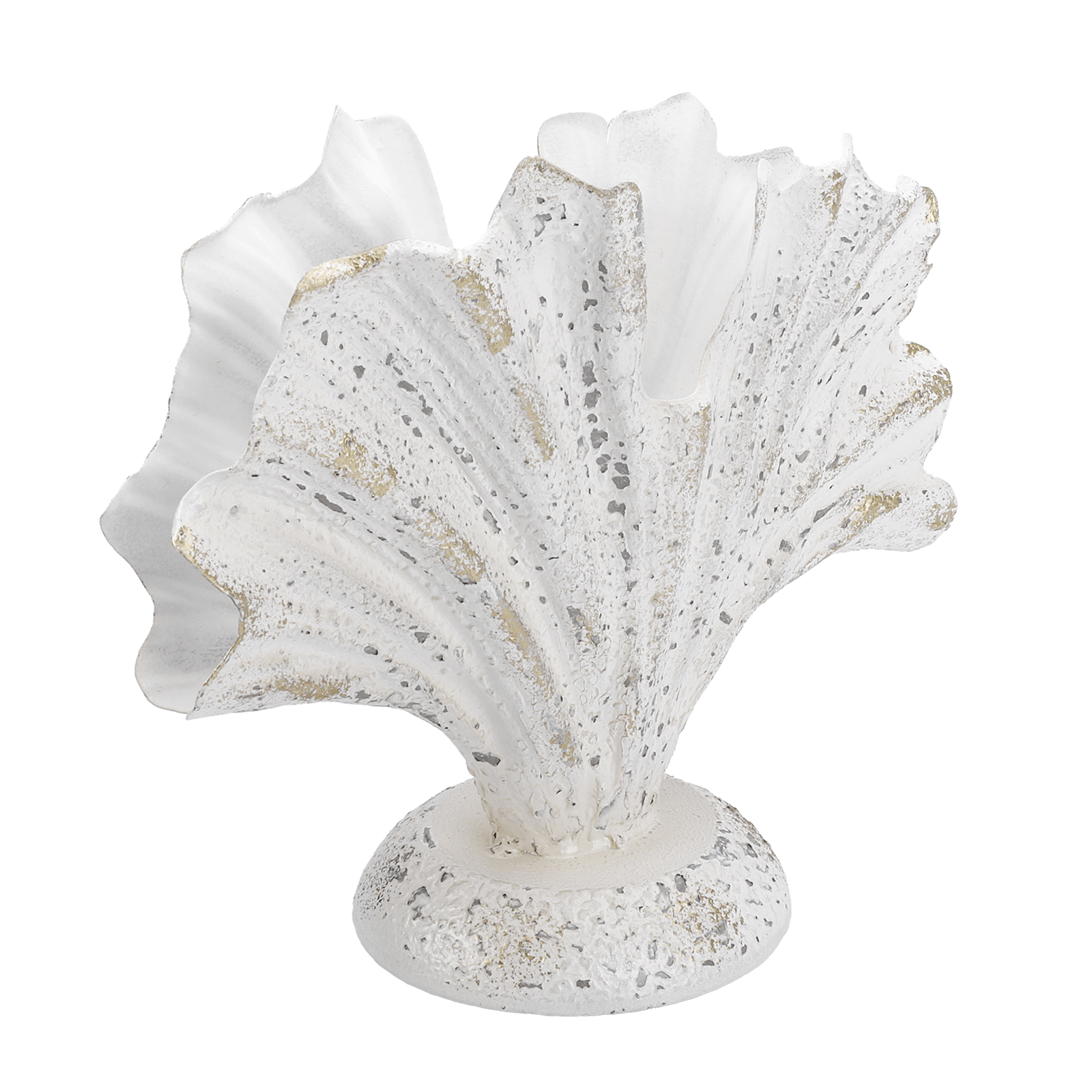 Muschelvase aus Eisen weiß, 22 cm - 1 Muschelvase aus Eisen weiß, 22 cm - 1