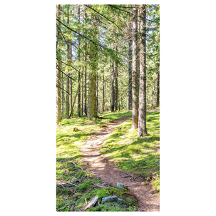 Bannière en tissu difficilement inflammable Printemps dans la forêt 100 x 200 cm