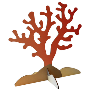 Corail 40 cm, rouge corail avec pied