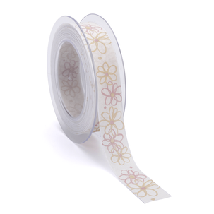 Geschenkband "Flower Power", 25 mm, 15 m