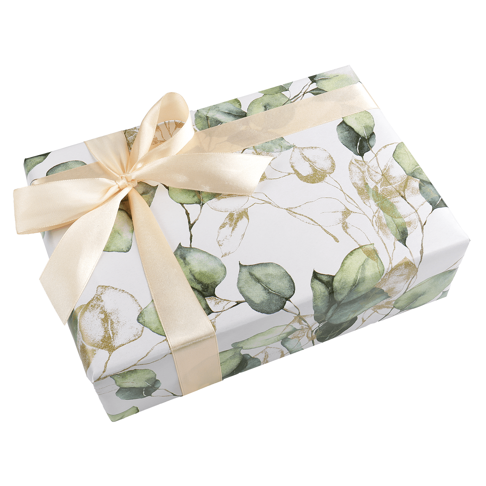 Papel de regalo "Decoración de hojas" dorado / verde 50 cm, 50 m - 3