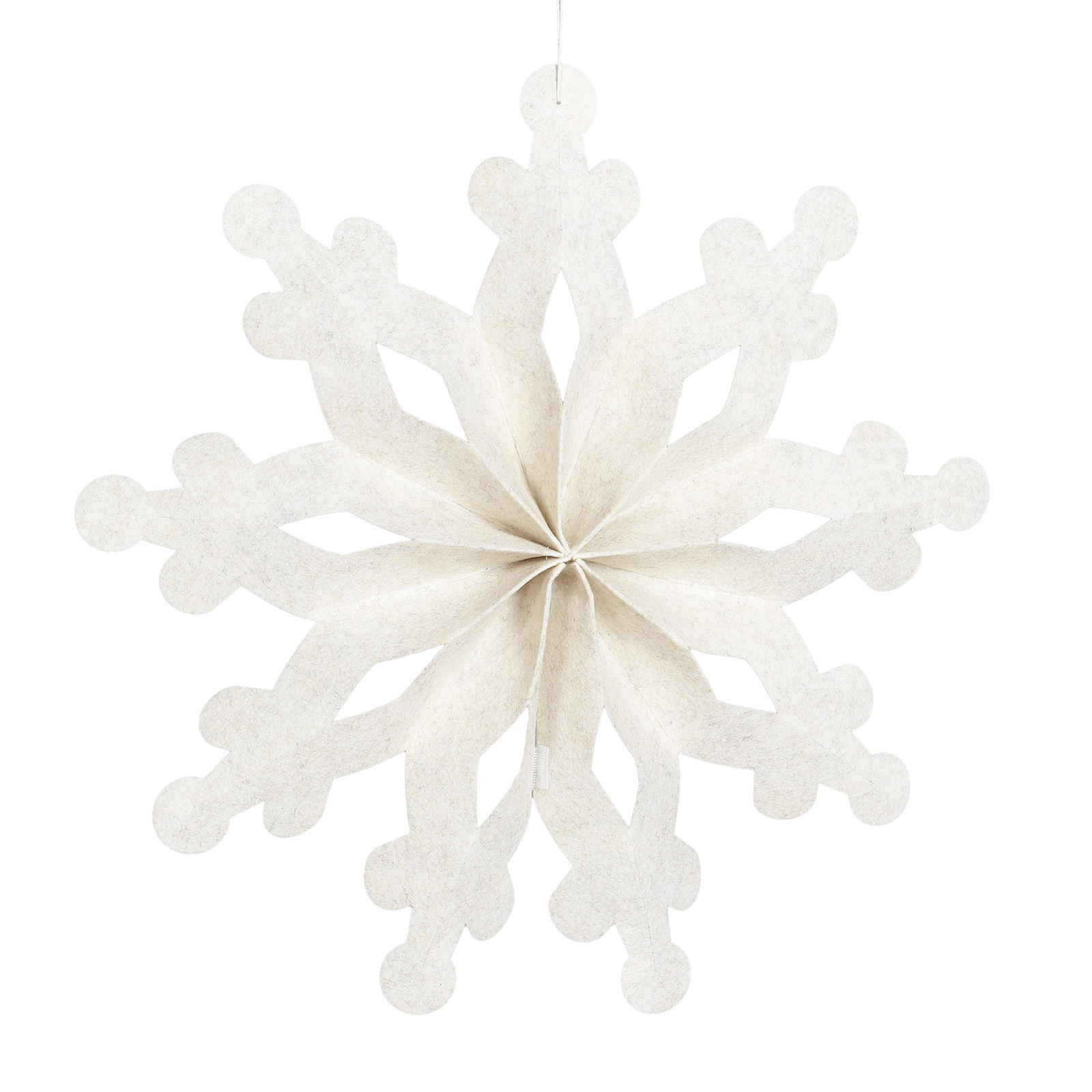 White felt snowflake hanger with Velcro fastener - 0 White felt snowflake hanger with Velcro fastener - 0