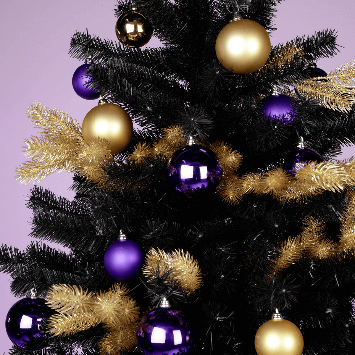 Brillantes bolas de Navidad de plástico morado - 2