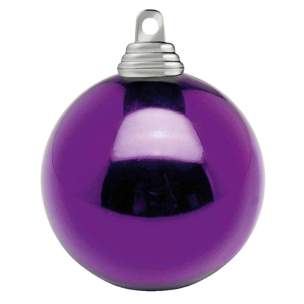 Brillantes bolas de Navidad de plástico morado - 1