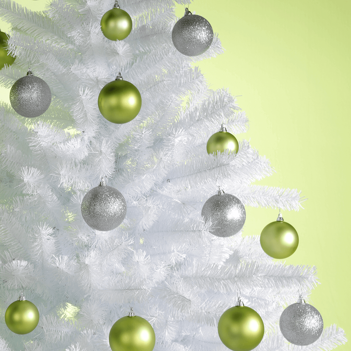Weihnachtskugeln aus Kunststoff limettengrün matt - 4