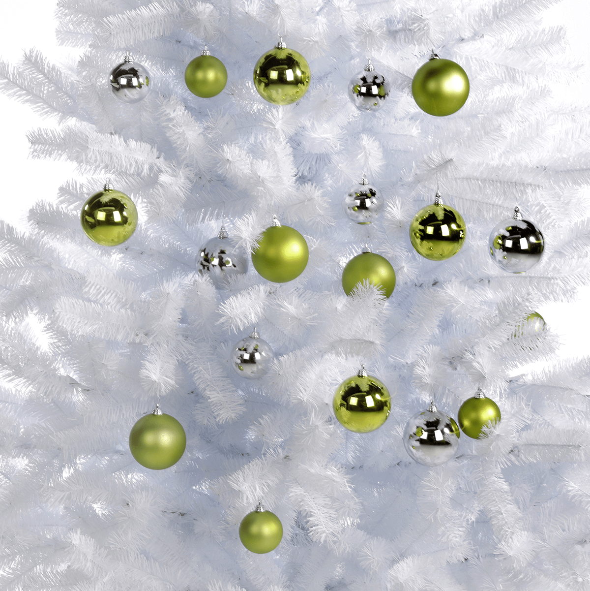 Weihnachtskugeln aus Kunststoff limettengrün matt - 6
