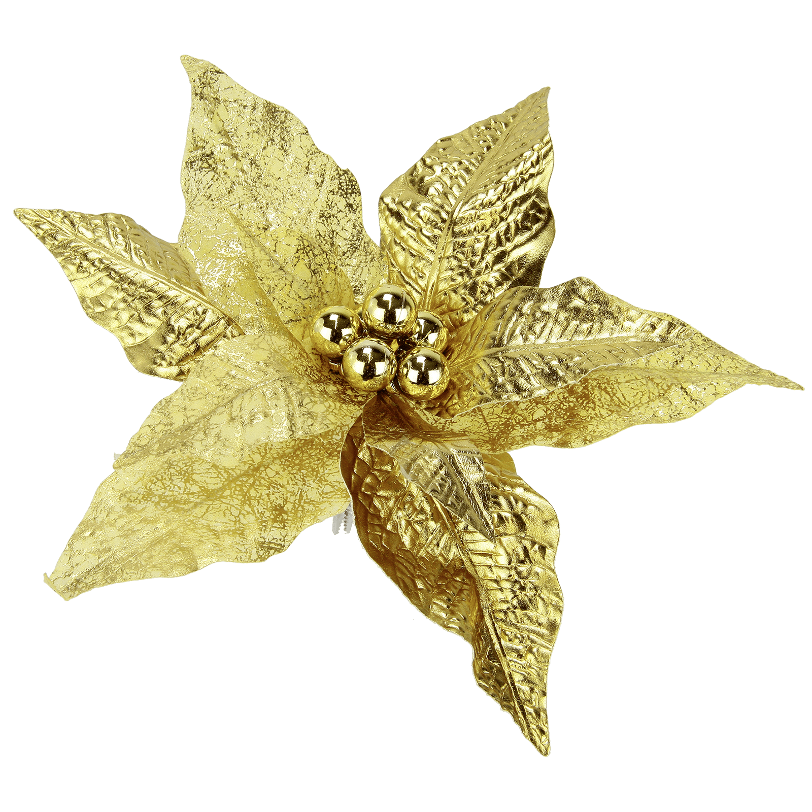 Poinsettia artificial con pinza 25 cm - 0