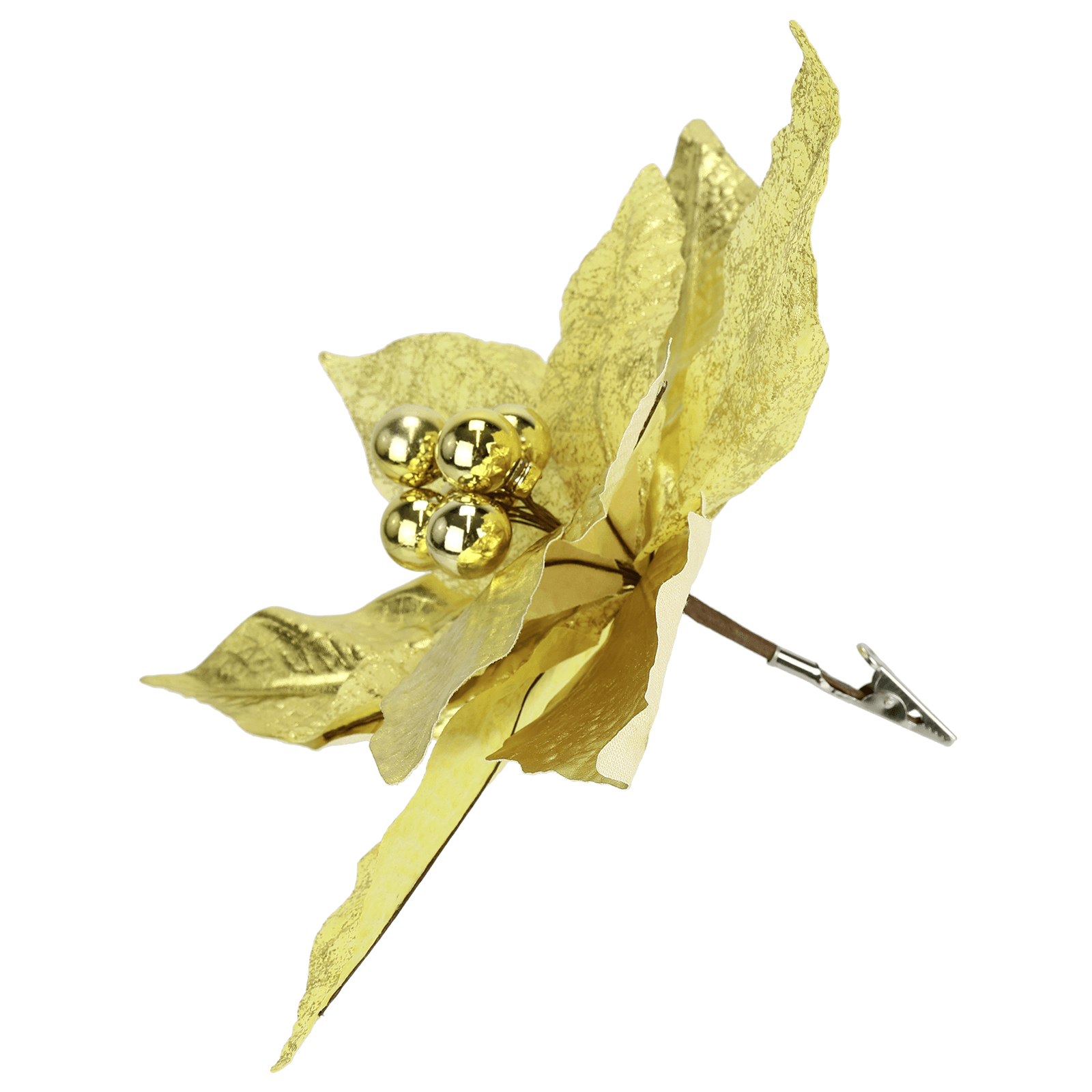 Poinsettia artificial con pinza 25 cm - 2
