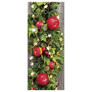 Flame retardant fabric banner Christmas apples 75 x 180 cm