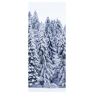 Bannière en tissu difficilement inflammable Sapins d'hiver 75 x 180 cm