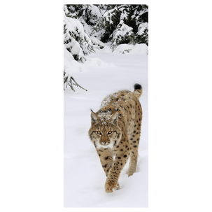 Banderola de tela ignífuga lince en la nieve 75 x 180 cm