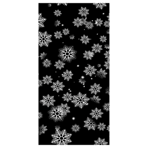 Schwer entflammbarer Stoffbanner Schneeflocken schwarz 100 x 200 cm